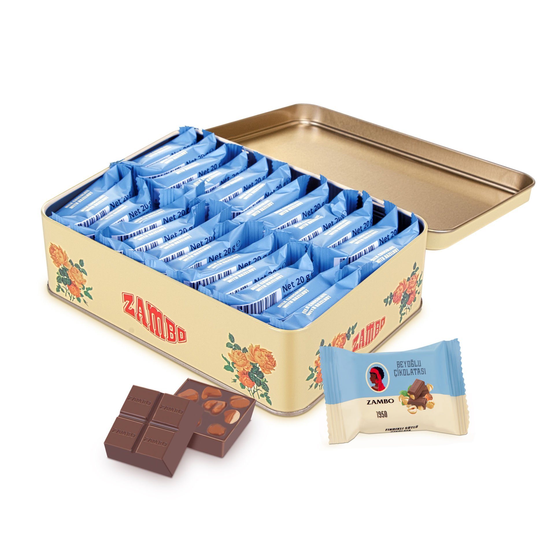 Zambo Nostaljik Teneke Fındıklı Sütlü Çikolata 480 g