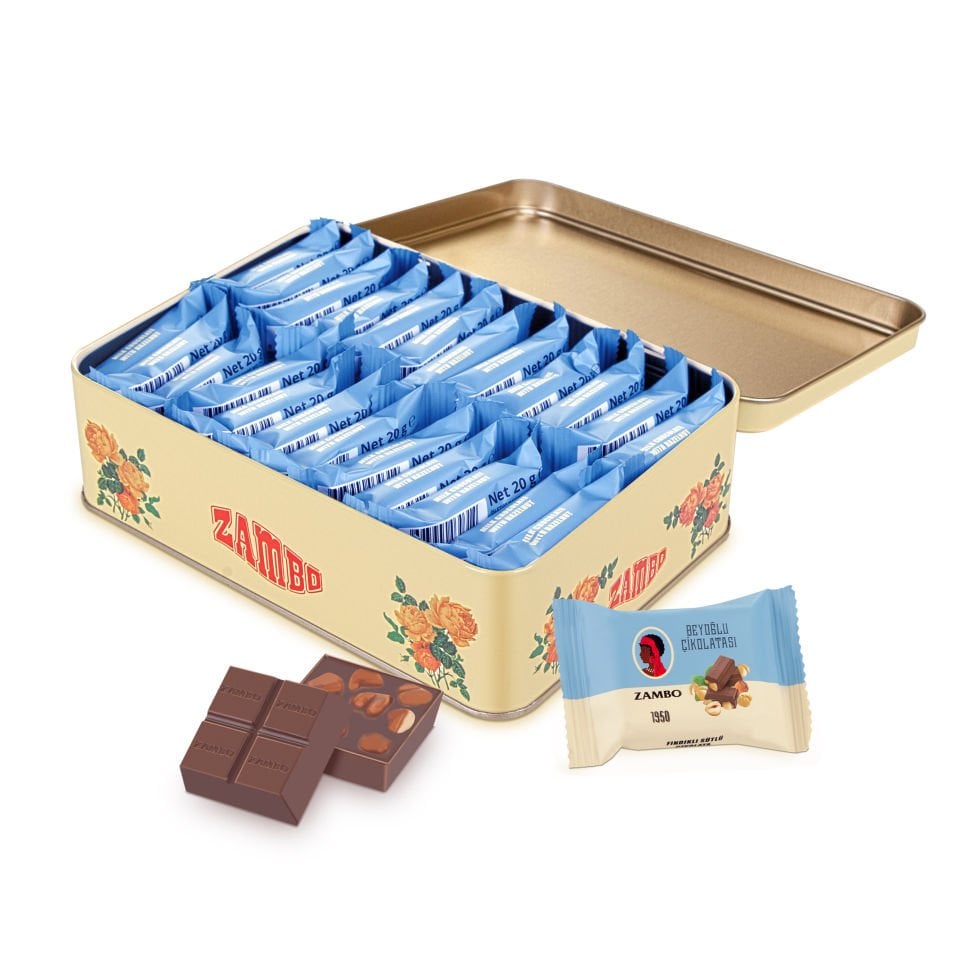 Zambo Nostaljik Teneke Fındıklı Sütlü Çikolata 480 g