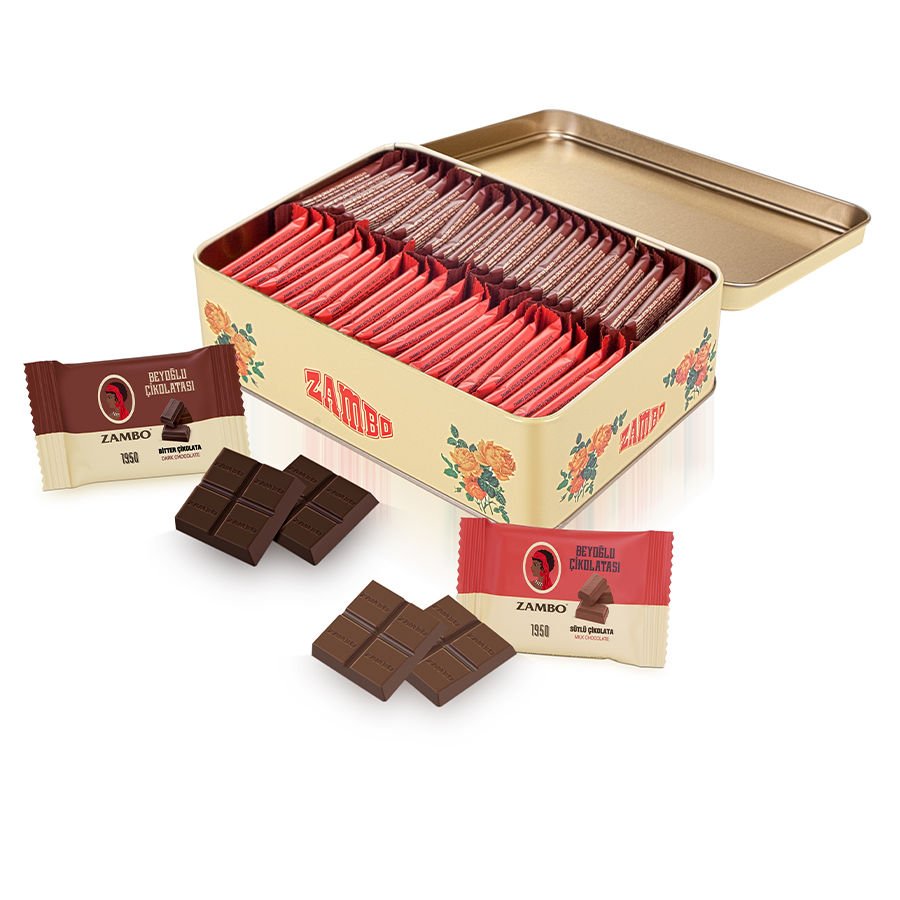 Zambo Nostalji Teneke Sütlü-Bitter Çikolata 480g
